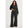 imageODODOS Womens Modal Soft Extra Wide Leg Pants with Pockets Drawstring High Waist PullOn Casual PantsBlack