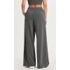 imageODODOS Womens Modal Soft Extra Wide Leg Pants with Pockets Drawstring High Waist PullOn Casual PantsCharcoal