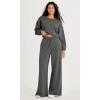 imageODODOS Womens Modal Soft Extra Wide Leg Pants with Pockets Drawstring High Waist PullOn Casual PantsCharcoal