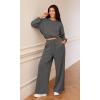 imageODODOS Womens Modal Soft Extra Wide Leg Pants with Pockets Drawstring High Waist PullOn Casual PantsCharcoal