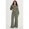 imageODODOS Womens Modal Soft Extra Wide Leg Pants with Pockets Drawstring High Waist PullOn Casual PantsDark Sage