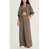 imageODODOS Womens Modal Soft Extra Wide Leg Pants with Pockets Drawstring High Waist PullOn Casual PantsEspresso