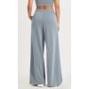 imageODODOS Womens Modal Soft Extra Wide Leg Pants with Pockets Drawstring High Waist PullOn Casual PantsGrey Blue