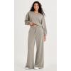 imageODODOS Womens Modal Soft Extra Wide Leg Pants with Pockets Drawstring High Waist PullOn Casual PantsKhaki