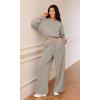 imageODODOS Womens Modal Soft Extra Wide Leg Pants with Pockets Drawstring High Waist PullOn Casual PantsKhaki