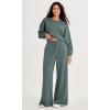 imageODODOS Womens Modal Soft Extra Wide Leg Pants with Pockets Drawstring High Waist PullOn Casual PantsSlate Green