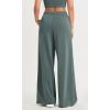 imageODODOS Womens Modal Soft Extra Wide Leg Pants with Pockets Drawstring High Waist PullOn Casual PantsSlate Green