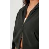 imageODODOS Womens Modal Soft FullZip Cropped Hoodies with Pockets Long Sleeve Crop Casual SweatshirtsBlack