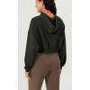 imageODODOS Womens Modal Soft FullZip Cropped Hoodies with Pockets Long Sleeve Crop Casual SweatshirtsBlack