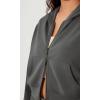 imageODODOS Womens Modal Soft FullZip Cropped Hoodies with Pockets Long Sleeve Crop Casual SweatshirtsCharcoal