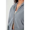 imageODODOS Womens Modal Soft FullZip Cropped Hoodies with Pockets Long Sleeve Crop Casual SweatshirtsGrey Blue
