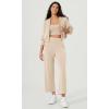 imageODODOS Womens Modal Soft FullZip Cropped Hoodies with Pockets Long Sleeve Crop Casual SweatshirtsIvory