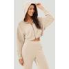 imageODODOS Womens Modal Soft FullZip Cropped Hoodies with Pockets Long Sleeve Crop Casual SweatshirtsIvory