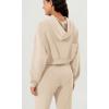 imageODODOS Womens Modal Soft FullZip Cropped Hoodies with Pockets Long Sleeve Crop Casual SweatshirtsIvory