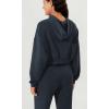 imageODODOS Womens Modal Soft FullZip Cropped Hoodies with Pockets Long Sleeve Crop Casual SweatshirtsNavy
