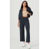 imageODODOS Womens Modal Soft FullZip Cropped Hoodies with Pockets Long Sleeve Crop Casual SweatshirtsNavy