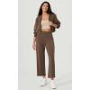 imageODODOS Womens Modal Soft FullZip Cropped Hoodies with Pockets Long Sleeve Crop Casual SweatshirtsNutria