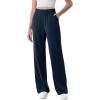 imageODODOS Chiffon Flowy Wide Leg Pants for Women Lightweight High Waist PullOn Pants with Pockets 27quot  29quot 31quot InseamDark Blue