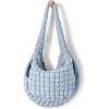 imageODODOS Quilted Carryall Tote Bag for Women Crossbody Large Hobo Lightweight Padding Shoulder BagLight Blue