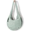 imageODODOS Quilted Carryall Tote Bag for Women Crossbody Large Hobo Lightweight Padding Shoulder BagLight Green