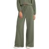 imageODODOS Womens Modal Soft Extra Wide Leg Pants with Pockets Drawstring High Waist PullOn Casual PantsDark Sage