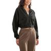imageODODOS Womens Modal Soft FullZip Cropped Hoodies with Pockets Long Sleeve Crop Casual SweatshirtsBlack