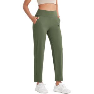 imageODODOS Cloud Feeling Jogger Pants with Pockets for Women High Waist Sweatpants Casual Lounge Ankle PantsDark Olive