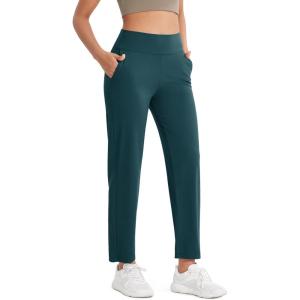 imageODODOS Cloud Feeling Jogger Pants with Pockets for Women High Waist Sweatpants Casual Lounge Ankle PantsForest Teal