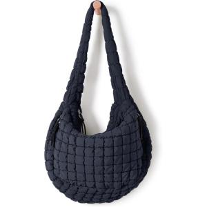 imageODODOS Quilted Carryall Tote Bag for Women Crossbody Large Hobo Lightweight Padding Shoulder BagDark Blue