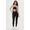 imageODODOS Cloud Feeling Gathered Cross Waist Leggings with Pockets for Women 25quot  28quot Crossover Lounge Yoga PantsBlack