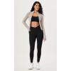 imageODODOS Cloud Feeling Gathered Cross Waist Leggings with Pockets for Women 25quot  28quot Crossover Lounge Yoga PantsBlack