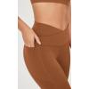 imageODODOS Cloud Feeling Gathered Cross Waist Leggings with Pockets for Women 25quot  28quot Crossover Lounge Yoga PantsCaramel