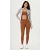 imageODODOS Cloud Feeling Gathered Cross Waist Leggings with Pockets for Women 25quot  28quot Crossover Lounge Yoga PantsCaramel