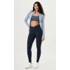 imageODODOS Cloud Feeling Gathered Cross Waist Leggings with Pockets for Women 25quot  28quot Crossover Lounge Yoga PantsDeep Navy