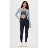 imageODODOS Cloud Feeling Gathered Cross Waist Leggings with Pockets for Women 25quot  28quot Crossover Lounge Yoga PantsDeep Navy