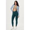 imageODODOS Cloud Feeling Gathered Cross Waist Leggings with Pockets for Women 25quot  28quot Crossover Lounge Yoga PantsForest Teal