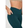 imageODODOS Cloud Feeling Gathered Cross Waist Leggings with Pockets for Women 25quot  28quot Crossover Lounge Yoga PantsForest Teal
