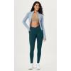 imageODODOS Cloud Feeling Gathered Cross Waist Leggings with Pockets for Women 25quot  28quot Crossover Lounge Yoga PantsForest Teal