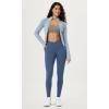 imageODODOS Cloud Feeling Gathered Cross Waist Leggings with Pockets for Women 25quot  28quot Crossover Lounge Yoga PantsInk Blue