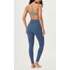 imageODODOS Cloud Feeling Gathered Cross Waist Leggings with Pockets for Women 25quot  28quot Crossover Lounge Yoga PantsInk Blue