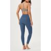 imageODODOS Cloud Feeling Gathered Cross Waist Leggings with Pockets for Women 25quot  28quot Crossover Lounge Yoga PantsInk Blue