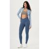 imageODODOS Cloud Feeling Gathered Cross Waist Leggings with Pockets for Women 25quot  28quot Crossover Lounge Yoga PantsInk Blue