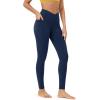imageODODOS Cloud Feeling Gathered Cross Waist Leggings with Pockets for Women 25quot  28quot Crossover Lounge Yoga PantsNavy