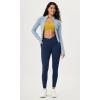 imageODODOS Cloud Feeling Gathered Cross Waist Leggings with Pockets for Women 25quot  28quot Crossover Lounge Yoga PantsNavy