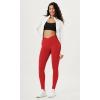 imageODODOS Cloud Feeling Gathered Cross Waist Leggings with Pockets for Women 25quot  28quot Crossover Lounge Yoga PantsRed