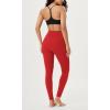 imageODODOS Cloud Feeling Gathered Cross Waist Leggings with Pockets for Women 25quot  28quot Crossover Lounge Yoga PantsRed