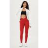 imageODODOS Cloud Feeling Gathered Cross Waist Leggings with Pockets for Women 25quot  28quot Crossover Lounge Yoga PantsRed