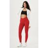 imageODODOS Cloud Feeling Gathered Cross Waist Leggings with Pockets for Women 25quot  28quot Crossover Lounge Yoga PantsRed