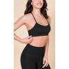 imageODODOS Cloud Feeling Y Racerback Sports Bra for Women Wirefree Padded Strappy Yoga BraBlack