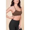 imageODODOS Cloud Feeling Y Racerback Sports Bra for Women Wirefree Padded Strappy Yoga BraBrunette